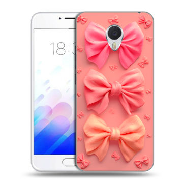 Пластиковый чехол на Meizu M3E с принтом Розовые бантики