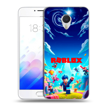 Пластиковый чехол на Meizu M3E с принтом Roblox Роблокс