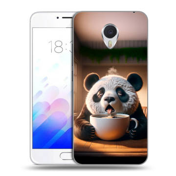 Пластиковый чехол на Meizu M3E с принтом смешная панда