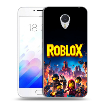 Пластиковый чехол на Meizu M3E с принтом Roblox Роблокс
