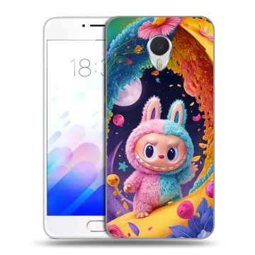 Пластиковый чехол на Meizu M3E с принтом Labubu Лабубу