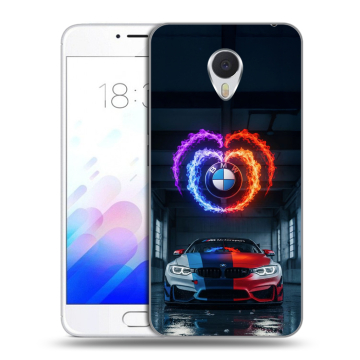 Пластиковый чехол на Meizu M3E с принтом BMW БМВ