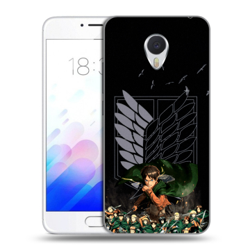 Пластиковый чехол на Meizu M3E с принтом Атака титанов