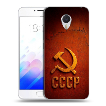 Пластиковый чехол на Meizu M3E с принтом Флаг Герб СССР