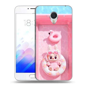 Пластиковый чехол на Meizu M3E с принтом Labubu Лабубу