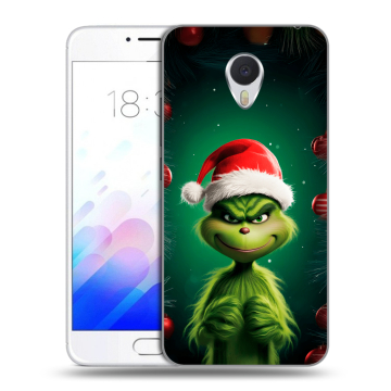 Пластиковый чехол на Meizu M3E с принтом Гринч Новый год Рождество Пластиковый чехол на Meizu M3E с принтом Гринч Новый год Рождество