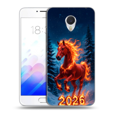 Пластиковый чехол на Meizu M3E с принтом Новый год коня Пластиковый чехол на Meizu M3E с принтом Новый год коня