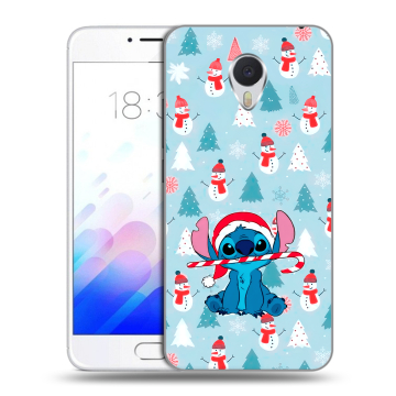 Пластиковый чехол на Meizu M3E с принтом Стич Новый год