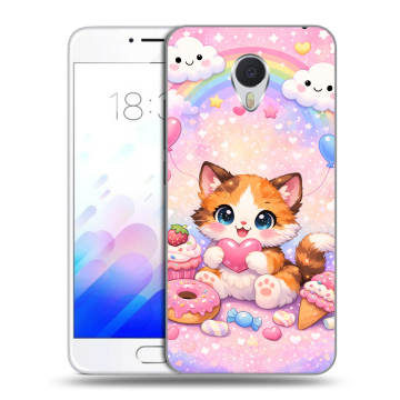 Пластиковый чехол на Meizu M3E с принтом для девочек