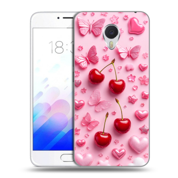 Пластиковый чехол на Meizu M3E с принтом для девочек