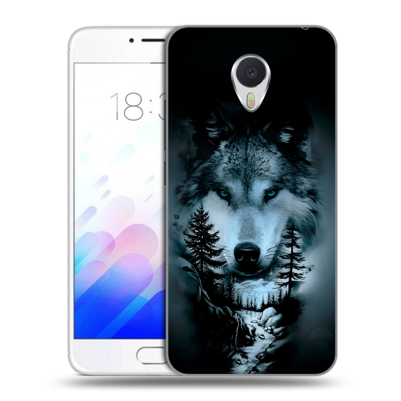 Пластиковый чехол на Meizu M3E с принтом Лесной волк Пластиковый чехол на Meizu M3E с принтом Лесной волк