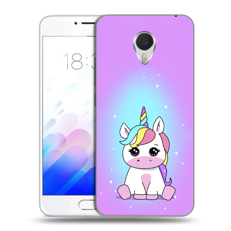 Пластиковый чехол на Meizu M3E с принтом Единорог Пластиковый чехол на Meizu M3E с принтом Единорог