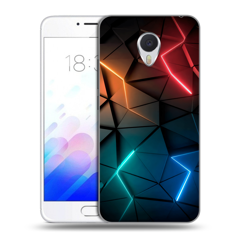 Пластиковый чехол на Meizu M3E с принтом Абстракция неон Пластиковый чехол на Meizu M3E с принтом Абстракция неон
