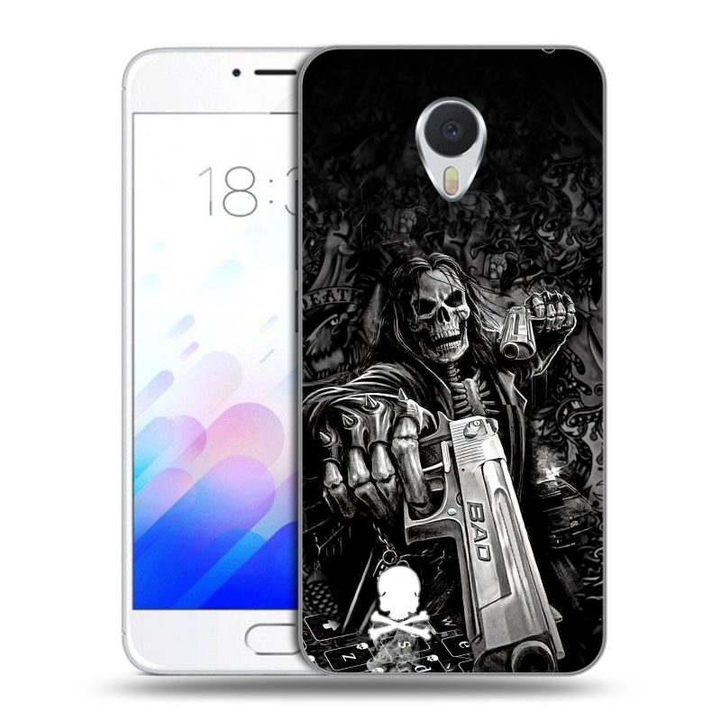 Пластиковый чехол на Meizu M3E с принтом Скелет Пластиковый чехол на Meizu M3E с принтом Скелет