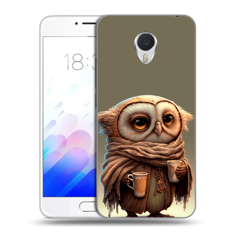 Пластиковый чехол на Meizu M3E с принтом Сова Пластиковый чехол на Meizu M3E с принтом Сова