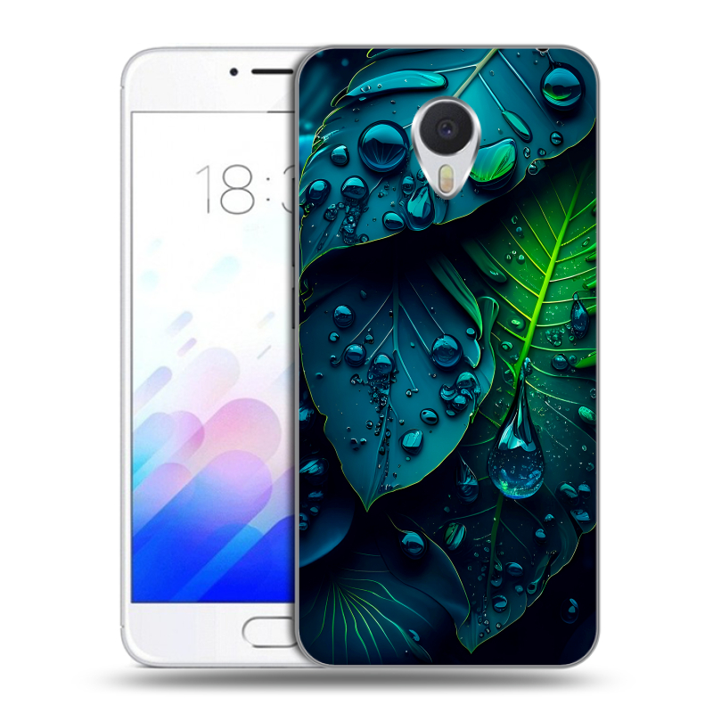 Пластиковый чехол на Meizu M3E с принтом Листья Пластиковый чехол на Meizu M3E с принтом Листья