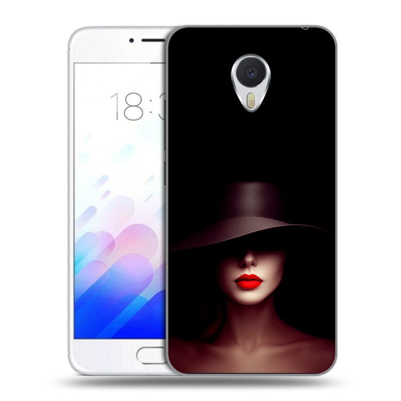 Пластиковый чехол на Meizu M3E с принтом Девушка в шляпе Пластиковый чехол на Meizu M3E с принтом Девушка в шляпе