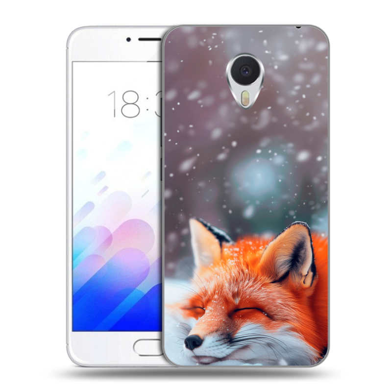 Пластиковый чехол на Meizu M3E с принтом лиса Пластиковый чехол на Meizu M3E с принтом лиса