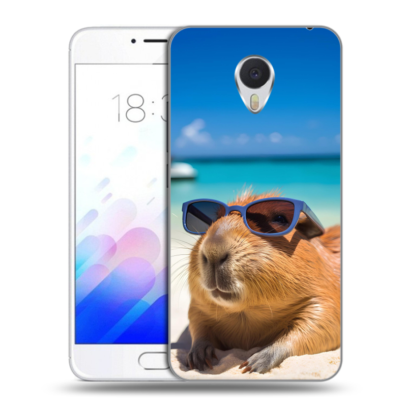 Пластиковый чехол на Meizu M3E с принтом Капибара Пластиковый чехол на Meizu M3E с принтом Капибара