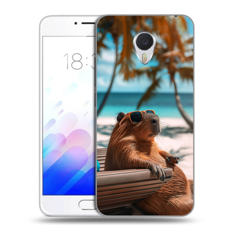 Пластиковый чехол на Meizu M3E с принтом Капибара Пластиковый чехол на Meizu M3E с принтом Капибара