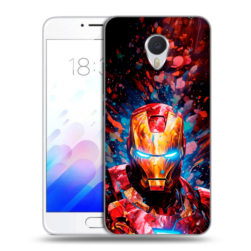 Пластиковый чехол на Meizu M3E с принтом Железный человек Ironman Пластиковый чехол на Meizu M3E с принтом Железный человек Ironman