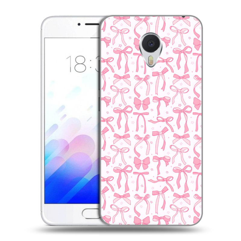Пластиковый чехол на Meizu M3E с принтом Розовые бантики Пластиковый чехол на Meizu M3E с принтом Розовые бантики