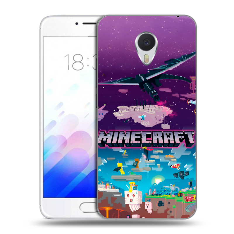 Пластиковый чехол на Meizu M3E с принтом Майнкрафт Minecraft Пластиковый чехол на Meizu M3E с принтом Майнкрафт Minecraft