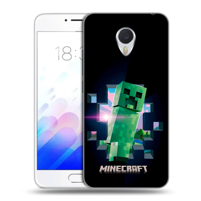 Пластиковый чехол на Meizu M3E с принтом Майнкрафт Minecraft Пластиковый чехол на Meizu M3E с принтом Майнкрафт Minecraft