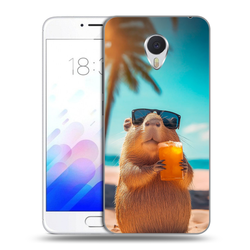 Пластиковый чехол на Meizu M3E с принтом Капибара Пластиковый чехол на Meizu M3E с принтом Капибара