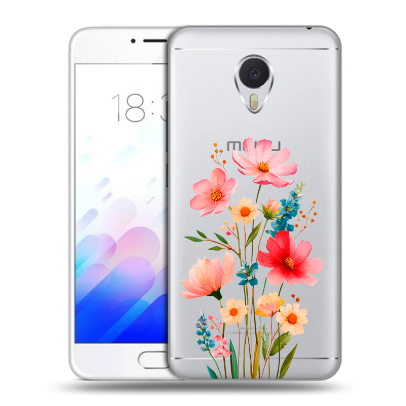 Пластиковый чехол на Meizu M3E с принтом Цветы Пластиковый чехол на Meizu M3E с принтом Цветы