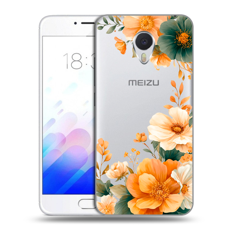 Пластиковый чехол на Meizu M3E с принтом Цветы принт Пластиковый чехол на Meizu M3E с принтом Цветы принт