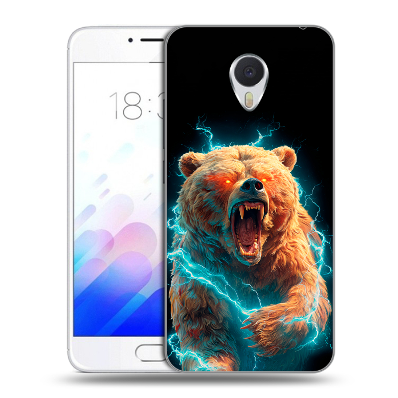 Пластиковый чехол на Meizu M3E с принтом Медведь Пластиковый чехол на Meizu M3E с принтом Медведь