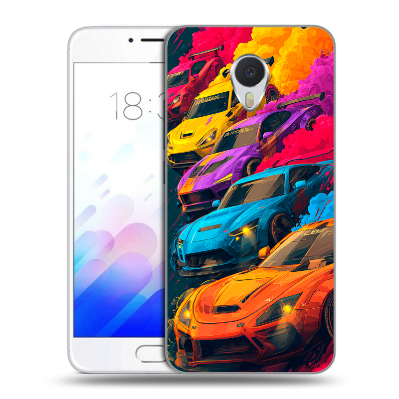 Пластиковый чехол на Meizu M3E с принтом Тачки Пластиковый чехол на Meizu M3E с принтом Тачки