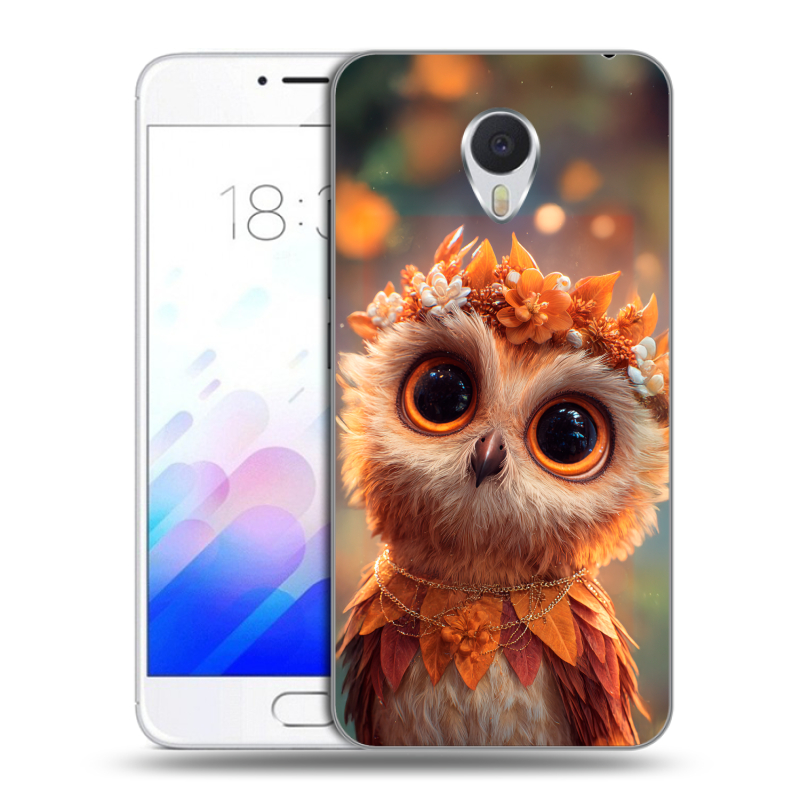 Пластиковый чехол на Meizu M3E с принтом Милая сова Пластиковый чехол на Meizu M3E с принтом Милая сова
