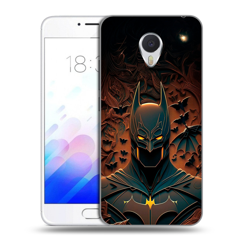 Пластиковый чехол на Meizu M3E с принтом Batman Бэтмен Пластиковый чехол на Meizu M3E с принтом Batman Бэтмен