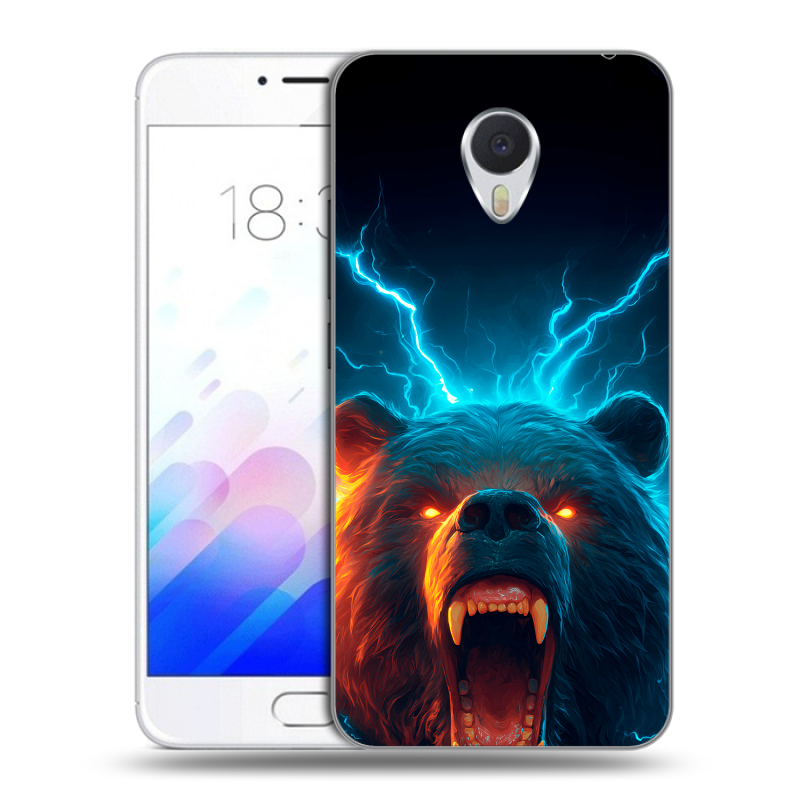 Пластиковый чехол на Meizu M3E с принтом Медведь Пластиковый чехол на Meizu M3E с принтом Медведь
