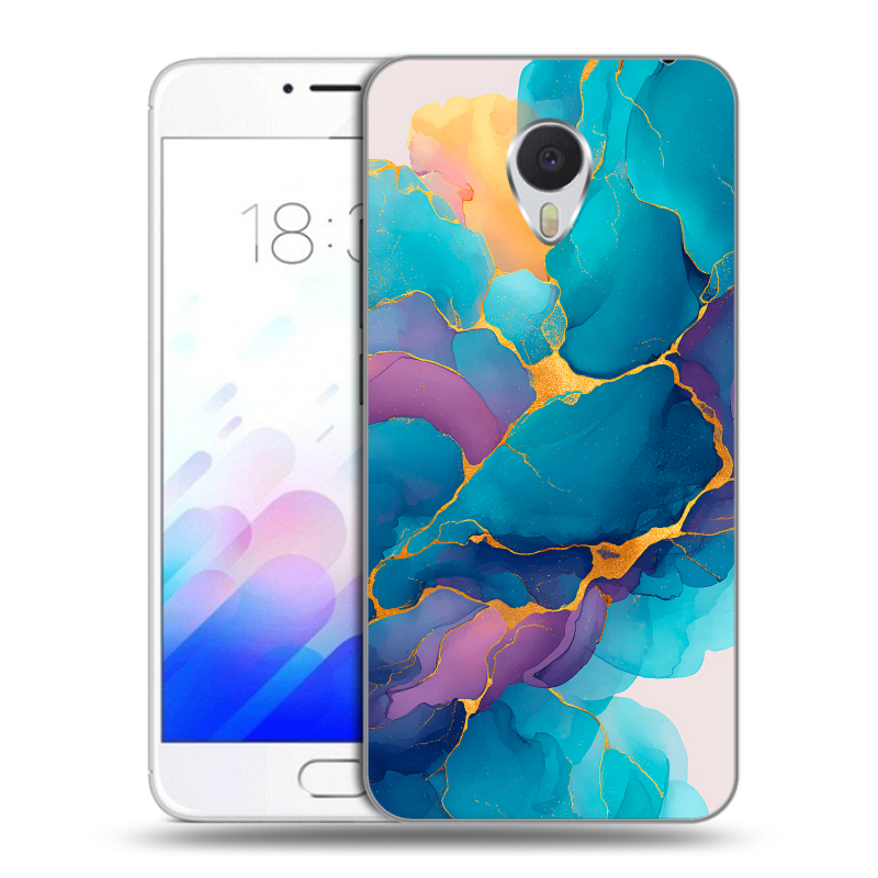 Пластиковый чехол на Meizu M3E с принтом Мрамор блестки Пластиковый чехол на Meizu M3E с принтом Мрамор блестки