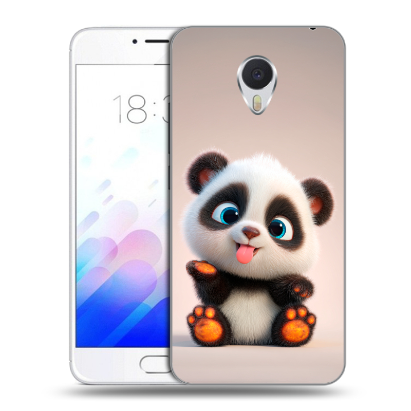 Пластиковый чехол на Meizu M3E с принтом милая панда Пластиковый чехол на Meizu M3E с принтом милая панда