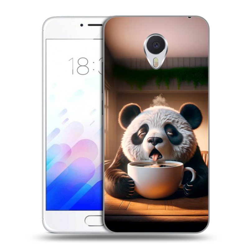 Пластиковый чехол на Meizu M3E с принтом смешная панда Пластиковый чехол на Meizu M3E с принтом смешная панда