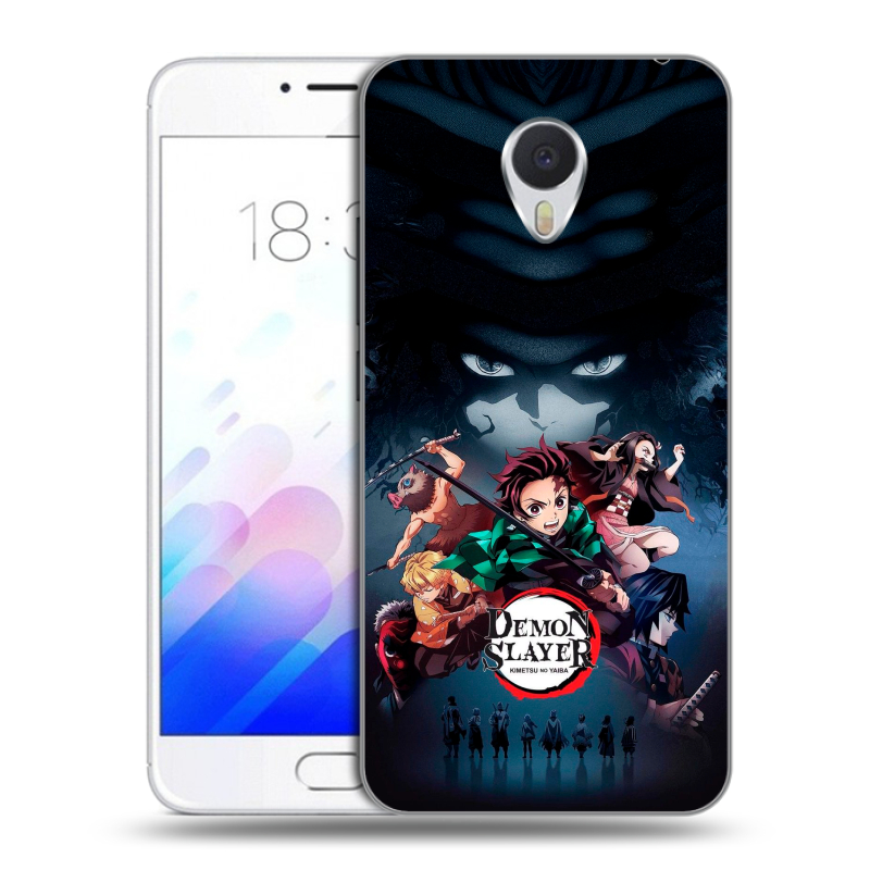 Пластиковый чехол на Meizu M3E с принтом Demon Slayer Клинок рассекающий демонов Пластиковый чехол на Meizu M3E с принтом Demon Slayer Клинок рассекающий демонов