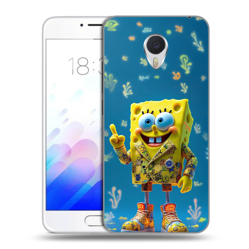 Пластиковый чехол на Meizu M3E с принтом Спанч боб Спанчбоб Пластиковый чехол на Meizu M3E с принтом Спанч боб Спанчбоб