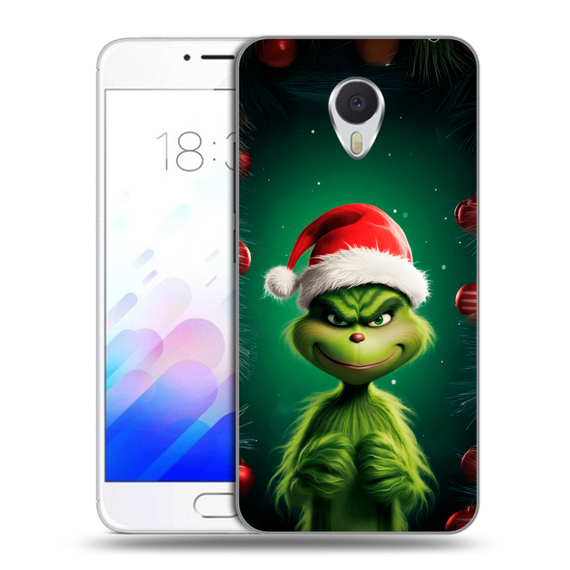 Пластиковый чехол на Meizu M3E с принтом Гринч Новый год Рождество Пластиковый чехол на Meizu M3E с принтом Гринч Новый год Рождество