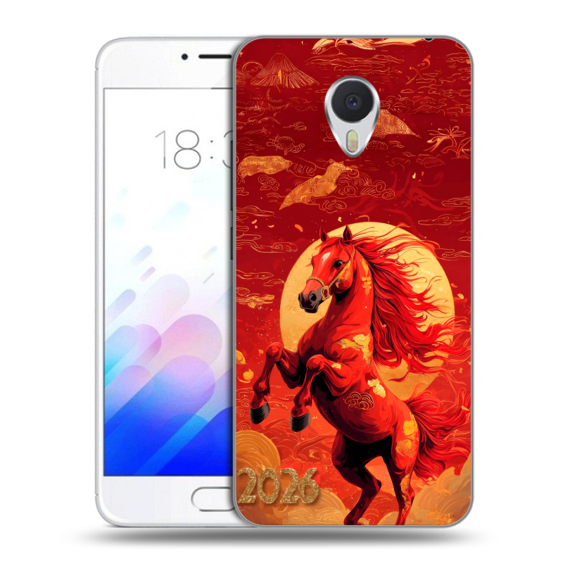 Пластиковый чехол на Meizu M3E с принтом Новый год Пластиковый чехол на Meizu M3E с принтом Новый год
