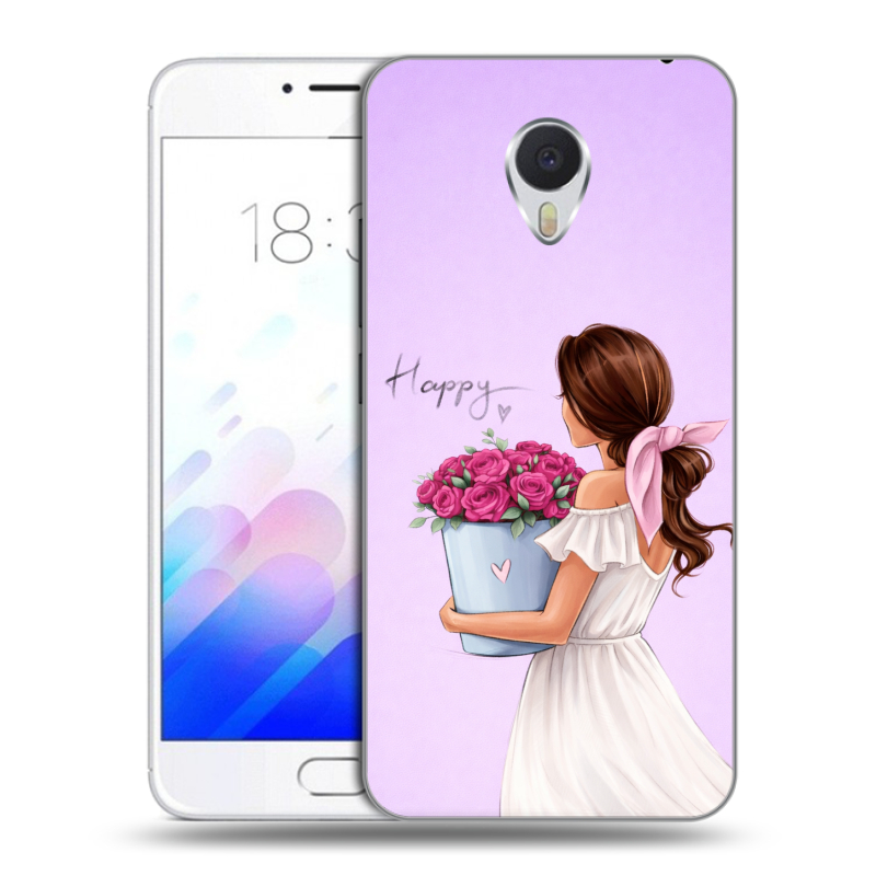 Пластиковый чехол на Meizu M3E с принтом женский Пластиковый чехол на Meizu M3E с принтом женский