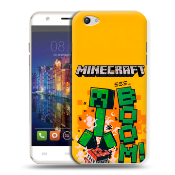 Силиконовый чехол на BQ Amsterdam с принтом Майнкрафт Minecraft