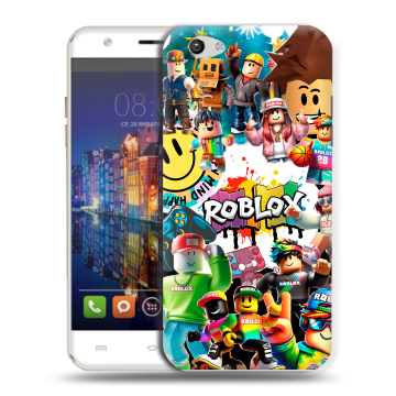 Силиконовый чехол на BQ Amsterdam с принтом Roblox Роблокс