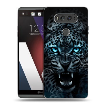 Пластиковый чехол на LG V20 с принтом Темный леопард Пластиковый чехол на LG V20 с принтом Темный леопард