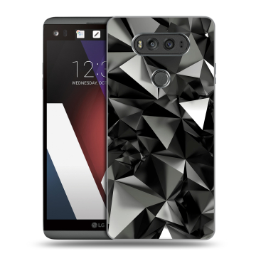Пластиковый чехол на LG V20 с принтом Черные кристаллы Пластиковый чехол на LG V20 с принтом Черные кристаллы