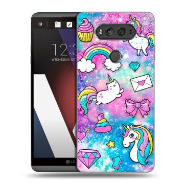Пластиковый чехол на LG V20 с принтом Единороги Пластиковый чехол на LG V20 с принтом Единороги