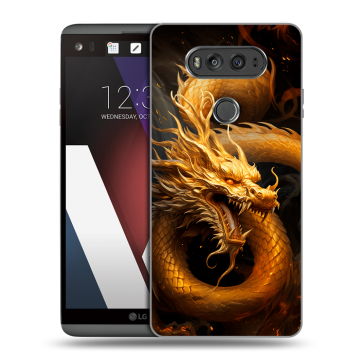 Пластиковый чехол на LG V20 с принтом Золотой дракон Пластиковый чехол на LG V20 с принтом Золотой дракон
